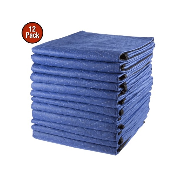 Fleming Supply Set of 12 Moving Blanket, Dual Layer, Padded for Protecting Furniture, Storage, Shipping 776696HQT - main